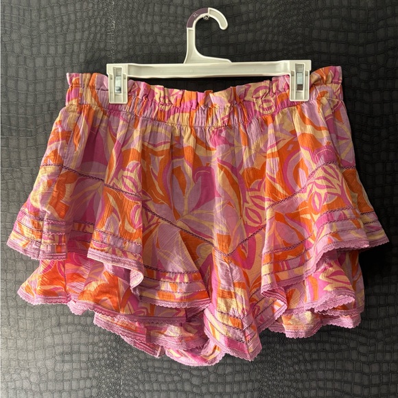 aerie Pants - aerie vibrant pink & orange ruffled shorts NWT🧡🩷